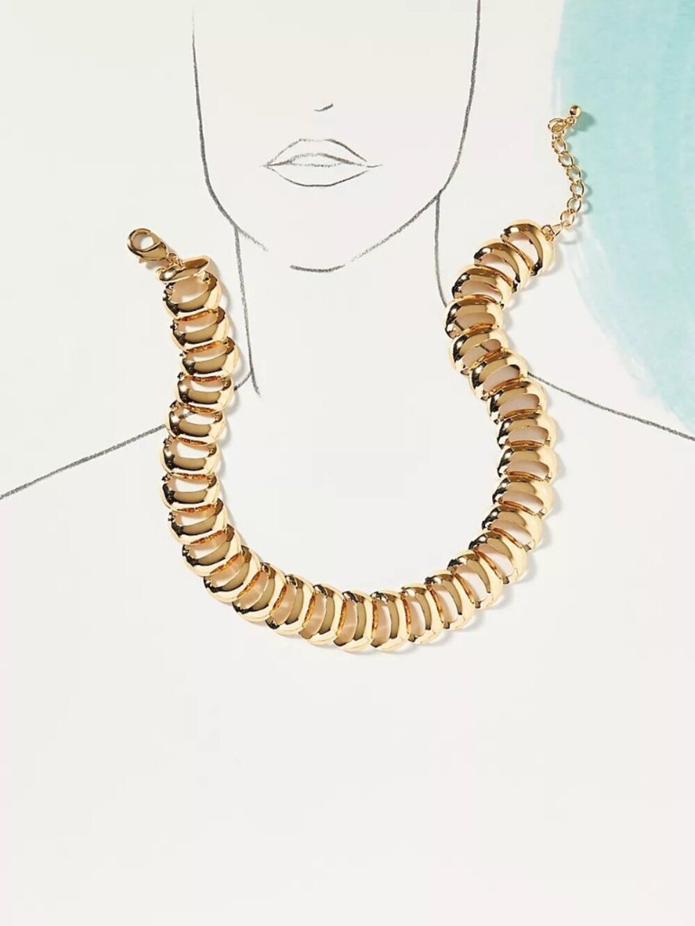 NWT Anthropologie Ladder Link Collar Necklace - Picture 2 of 7